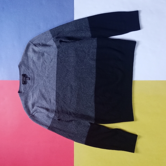 Modern Banana Republic tri-colour Merino Wool Crewneck Sweater